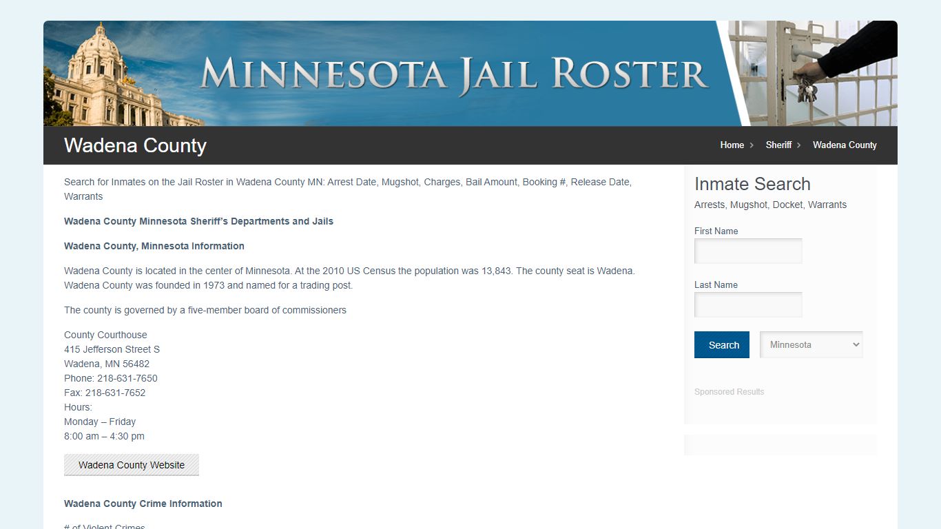 Wadena County | Jail Roster Search