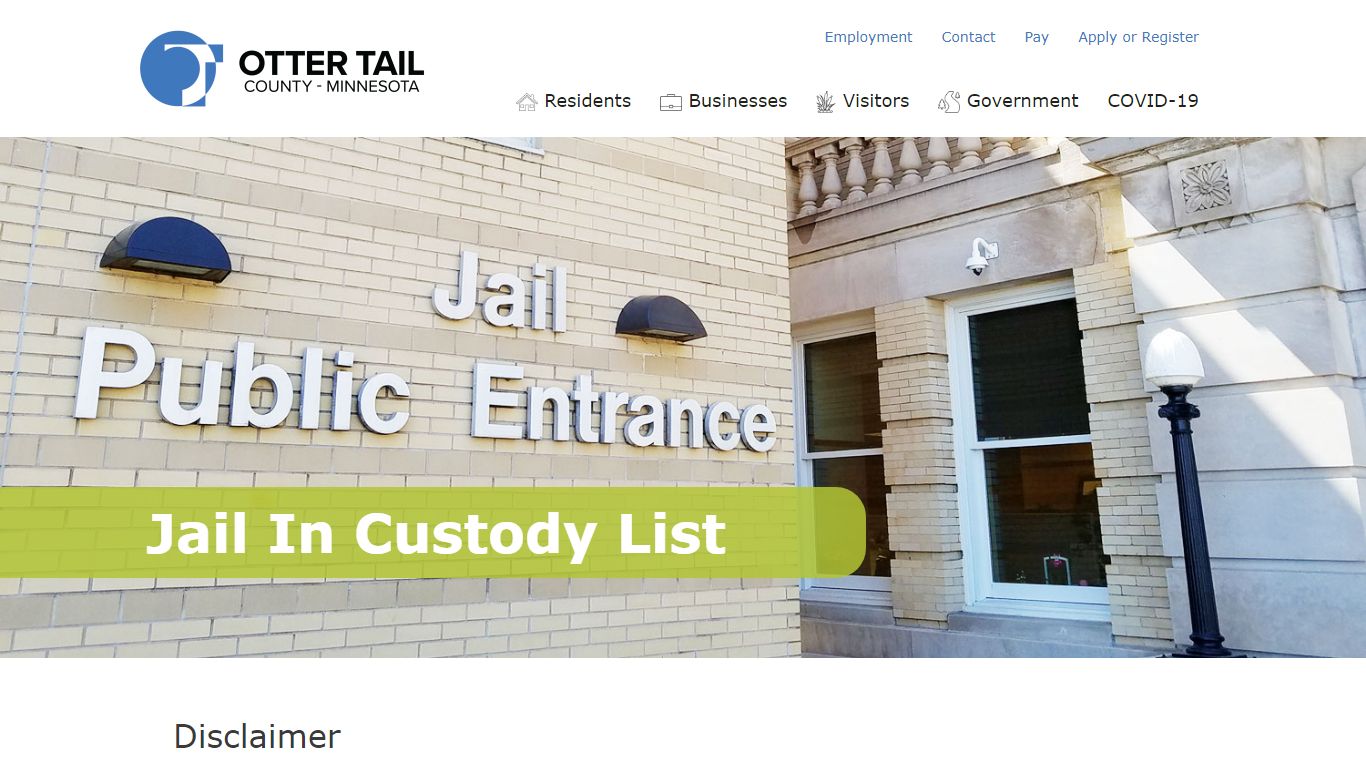 Jail In Custody List - Otter Tail County, MN